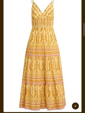 Bila 77 brand Jordan Floral Maxi Dress in Cream and Golden Apricot